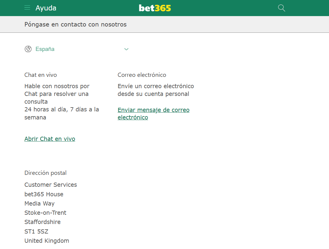 Ayuda Bet365 Casino