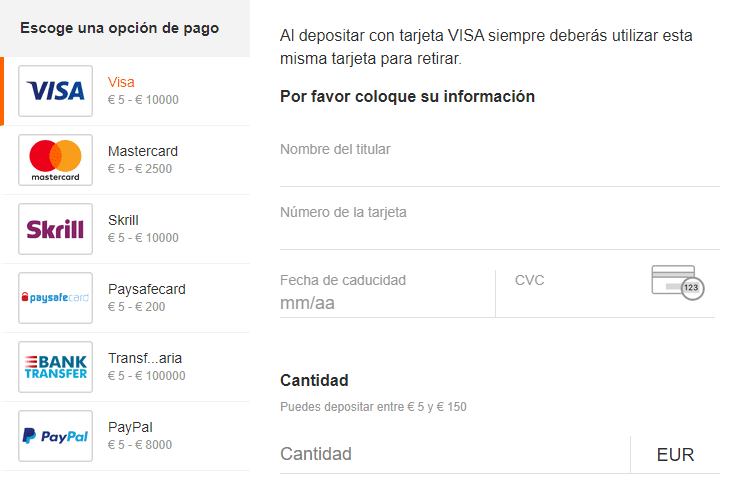 Pagos Betsson