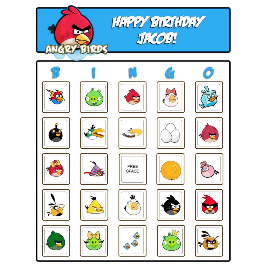 angry birds bingo