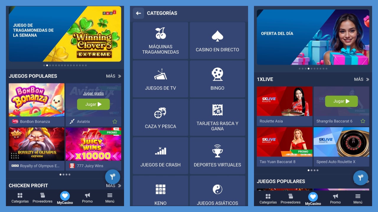 1XBET casino aplicación